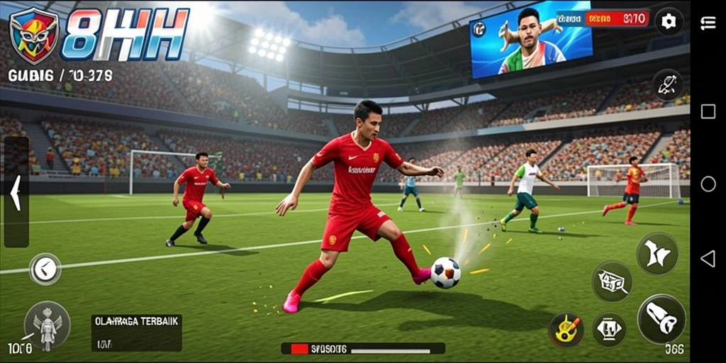 Tampilan gameplay 8HHH yang mendebarkan dalam pertandingan olahraga.