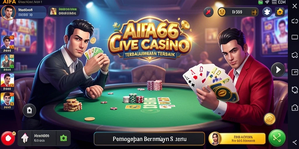 Screenshot utama AIFA66 menampilkan dealer live yang beraksi di meja permainan.