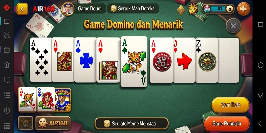 Gameplay khas Domino yang seru dan menghibur.