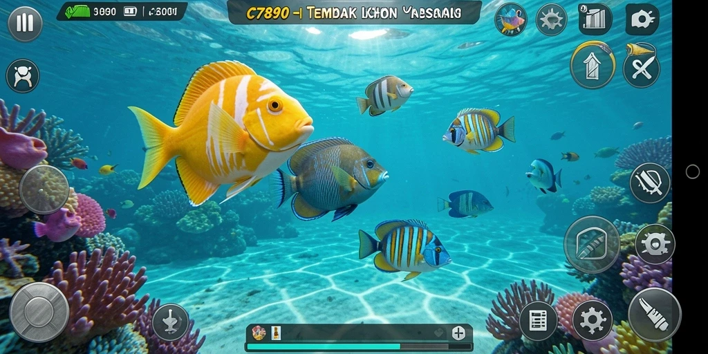 Tampilan gameplay C7890 yang menakjubkan saat menangkap ikan.