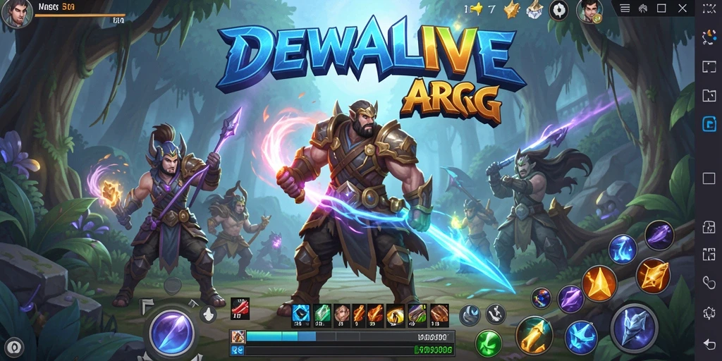 Gameplay seru di dunia fantasi DEWALIVE dengan pertarungan epik.