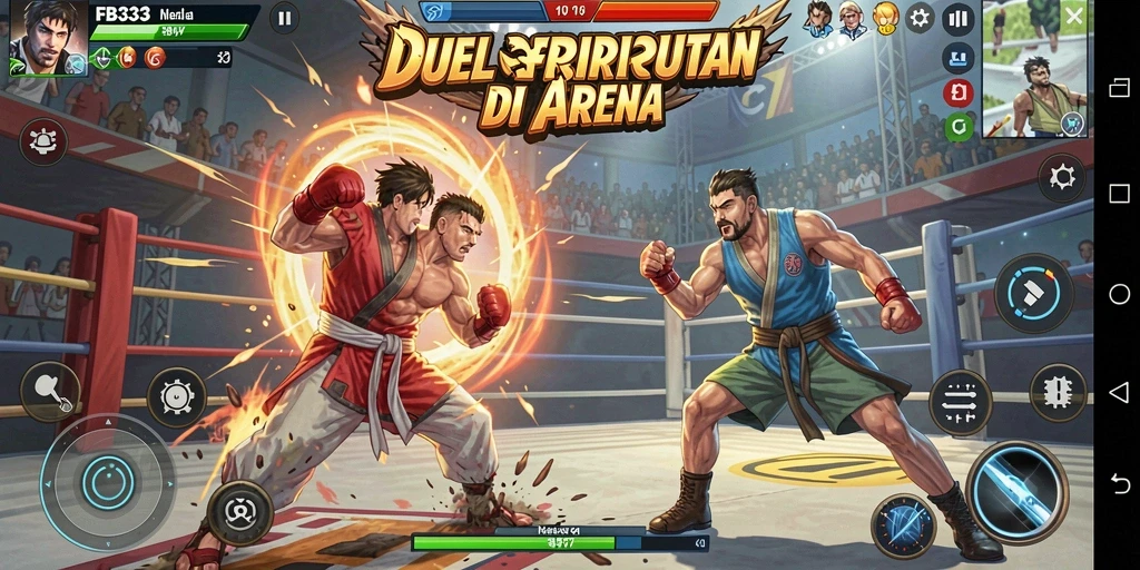 Tampilan gameplay FB333 menunjukkan pertarungan seru dan karakter yang menarik.