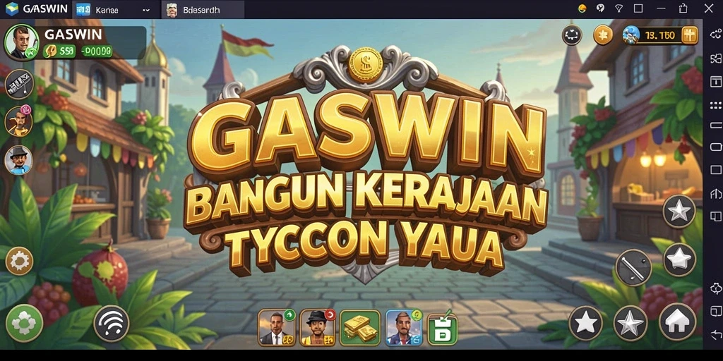Tangkapan layar menunjukkan gameplay menarik dalam GASWIN dengan elemen Tycoon.