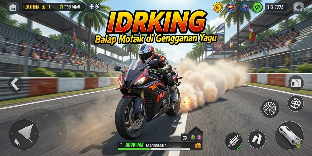 Tampilan gameplay balapan motor yang menegangkan dan menarik.