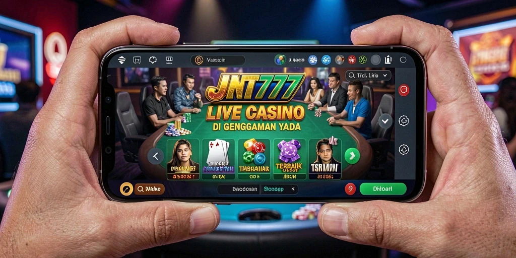 Tampilan gameplay seru JNT777 dalam suasana Live Casino.