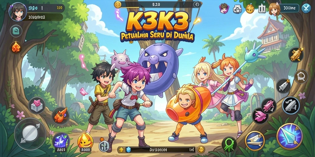 Tampilan gameplay K3K3 yang menarik dalam dunia Anime.