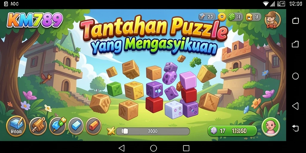 Screenshot gameplay KM789 dengan tantangan puzzle menarik.