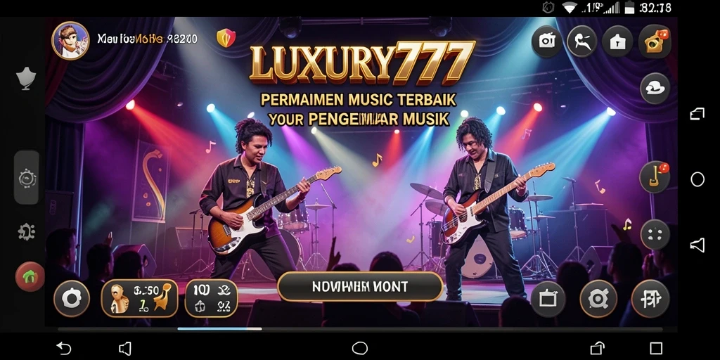 Tangkapan layar gameplay LUXURY777 memperlihatkan interaksi yang menyenangkan dengan musik.