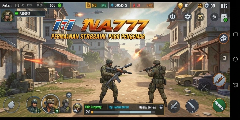 Screenshot gameplay menampilkan aksi strategis dan unit yang beragam dari NA777.