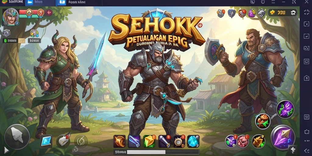 Screenshot utama SEHOKI menampilkan aksi pertempuran RPG yang seru.